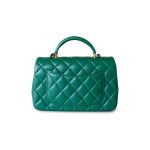 Iridescent Green Lambskin Quilted Mini Top Handle LGHW - Image 6