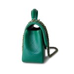 Iridescent Green Lambskin Quilted Mini Top Handle LGHW - Image 8