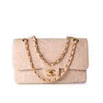 Ivory Canvas Camellia Classic Double Flap Gold Hardware Vintage - Image 11