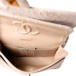 Ivory Canvas Camellia Classic Double Flap Gold Hardware Vintage - Image 16