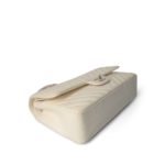 18C Ivory Chevron Lambskin Medium Classic Flap Light Gold Hardware - Image 12