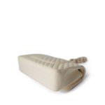 18C Ivory Chevron Lambskin Medium Classic Flap Light Gold Hardware - Image 11