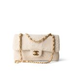 Ivory Canvas Camellia Classic Double Flap Gold Hardware Vintage - Image 2