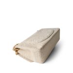 Ivory Canvas Camellia Classic Double Flap Gold Hardware Vintage - Image 8