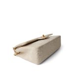 Ivory Canvas Camellia Classic Double Flap Gold Hardware Vintage - Image 7