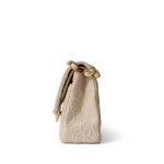 Ivory Canvas Camellia Classic Double Flap Gold Hardware Vintage - Image 3