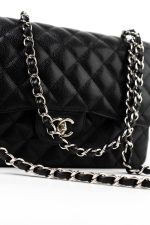 Jumbo Black Caviar Quilted Classic Flap Silver Hardware - Image 2