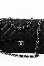 Jumbo Black Caviar Quilted Classic Flap Silver Hardware - Image 11
