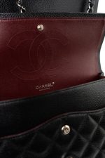 Jumbo Black Caviar Quilted Classic Flap Silver Hardware - Image 10