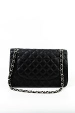 Jumbo Black Caviar Quilted Classic Flap Silver Hardware - Image 19