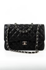 Jumbo Black Caviar Quilted Classic Flap Silver Hardware - Image 21