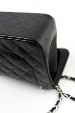 Jumbo Black Caviar Quilted Classic Flap Silver Hardware - Image 23