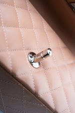 Light Caramel Lambskin Quilted Mini Rectangular Flap Silver Hardware - Image 13