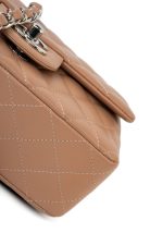 Light Caramel Lambskin Quilted Mini Rectangular Flap Silver Hardware - Image 10