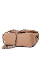 Light Caramel Lambskin Quilted Mini Rectangular Flap Silver Hardware - Image 18