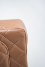 Light Caramel Lambskin Quilted Mini Rectangular Flap Silver Hardware - Image 16