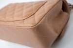 Light Caramel Lambskin Quilted Mini Rectangular Flap Silver Hardware - Image 8