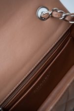 Light Caramel Lambskin Quilted Mini Rectangular Flap Silver Hardware - Image 22
