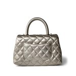 20A Metallic Aged Calfskin Quilted Small Coco Handle Light Gold Hardware - Image 5