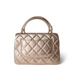Metallic Lambskin Quilted Trendy CC Small - Image 9