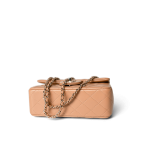 23P Dark Beige Lambskin Quilted Mini Top Handle LGHW - Image 11