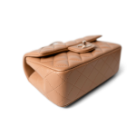 23P Dark Beige Lambskin Quilted Mini Top Handle LGHW - Image 9