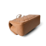 23P Dark Beige Lambskin Quilted Mini Top Handle LGHW - Image 2