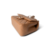 23P Dark Beige Lambskin Quilted Mini Top Handle LGHW - Image 3