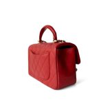 22P Red Lambskin Mini Top Handle Light Gold Hardware - Image 6