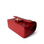22P Red Lambskin Mini Top Handle Light Gold Hardware - Image 12