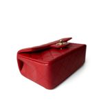 22P Red Lambskin Mini Top Handle Light Gold Hardware - Image 4