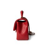 22P Red Lambskin Mini Top Handle Light Gold Hardware - Image 15