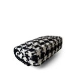 20s Black White Houndstooth Tweed Quilted Classic Flap Medium Light Gold Hardware - Image 5
