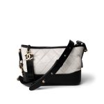 Gabrielle Hobo Bag White Black Mini Mixed Hardware - Image 2