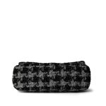 Wool Tweed Quilted Elegant Chain Flap Black Grey - Image 6