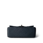 18B Navy Caviar Quilted Mini Rectangular Light Gold Hardware - Image 5