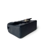 18B Navy Caviar Quilted Mini Rectangular Light Gold Hardware - Image 7