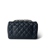 18B Navy Caviar Quilted Mini Rectangular Light Gold Hardware - Image 3