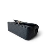 18B Navy Caviar Quilted Mini Rectangular Light Gold Hardware - Image 6