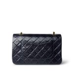 Vintage Navy Lambskin Quilted Classic Flap Medium Gold Hardware - Image 4