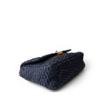 Navy Raffia Quilted 19 Flap Small Mixed Hardware - Image 4