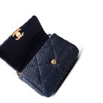 Navy Raffia Quilted 19 Flap Small Mixed Hardware - Image 12
