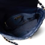 Navy Raffia Quilted 19 Flap Small Mixed Hardware - Image 14