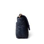 Navy Raffia Quilted 19 Flap Small Mixed Hardware - Image 10