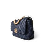 Navy Raffia Quilted 19 Flap Small Mixed Hardware - Image 15