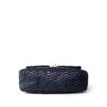 Navy Raffia Quilted 19 Flap Small Mixed Hardware - Image 6