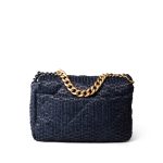 Navy Raffia Quilted 19 Flap Small Mixed Hardware - Image 17