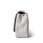 Dark Navy White Lambskin Quilted Diana Flap Medium Gold Hardware - Image 7