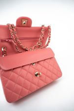 18S Pink Caviar Quilted Classic Flap Small Light Gold Hardware - Image 5