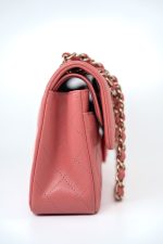 18S Pink Caviar Quilted Classic Flap Small Light Gold Hardware - Image 10